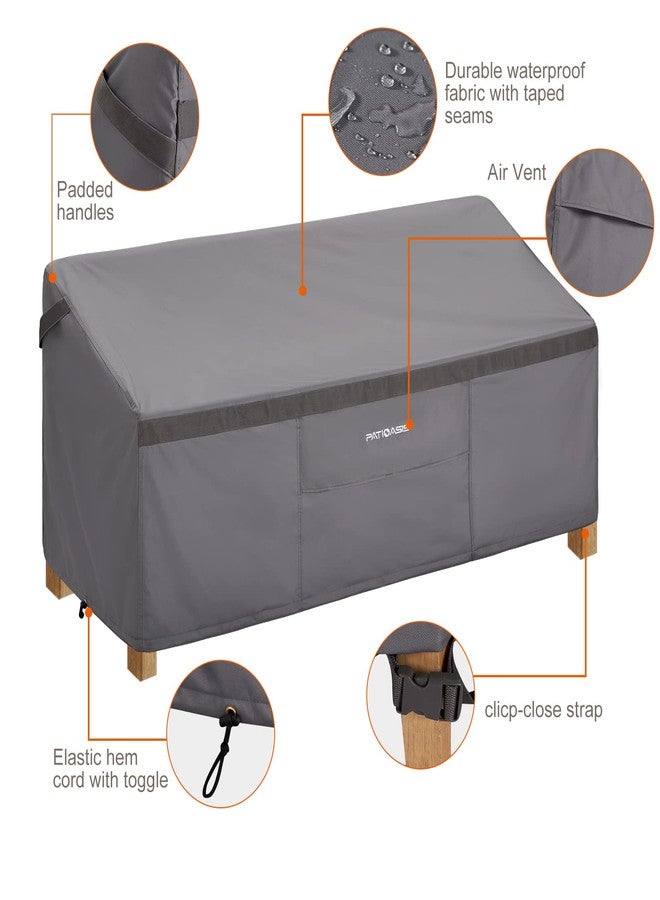 PATIOASIS Outdoor 3 Seater Outdoor Sofa Cover Grey 87 Inch Long Waterproof Heavy Duty 600D Oxford Patio Deck Furniture Covers for Loveseat All Weather Resistant Ripproof 37in Deep Outside Sofa Cover - Image 4